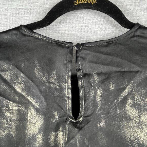 Wayf Josaline Metallic Long Sleeve Blouse Size Medium M Shimmering - Picture 4 of 16